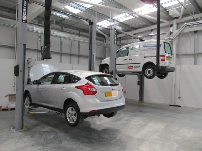 cars on lifts